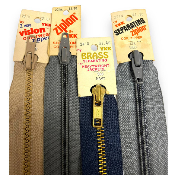 40 Lot VTG Assorted Neckline Jeans Jacket Sewing Zippers | J&P Coats Talon YKK - Picture 8 of 9